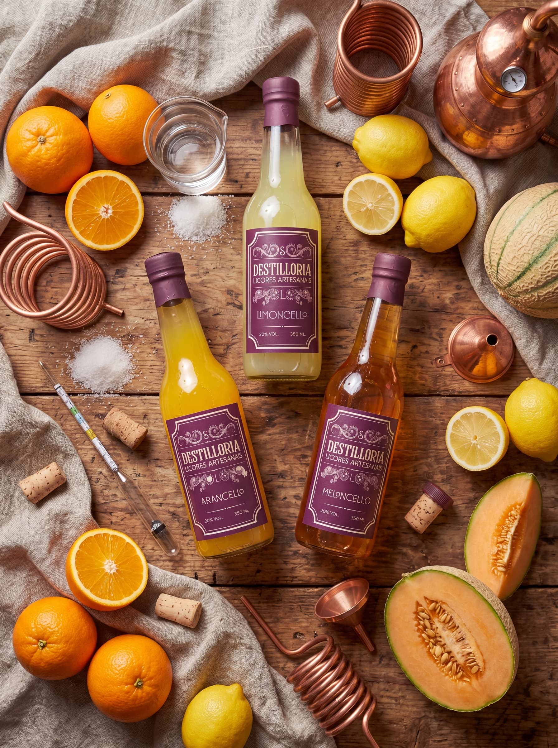 Arancello, Limoncello e Meloncello — Destilloria